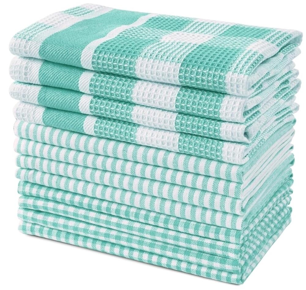 12 Pack LANE LINEN 100% Cotton Dish Cloth Ultra Soft Absorbent Quick Dry S19